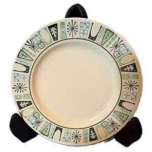 (6) Taylor Smith Taylor MCM Cathay Atomic Starburst Dessert Bread Plates 6.75"